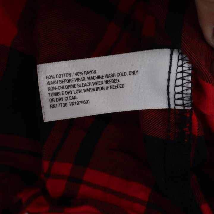 Cat & Jack Kids Red Black Buffalo Plaid Button Down Shirt Size M 7/8