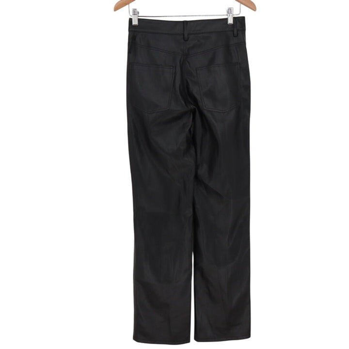 Zara ZW '90s Pants Womens 4 Black Faux Leather Wide Leg Outdoor Streetwear