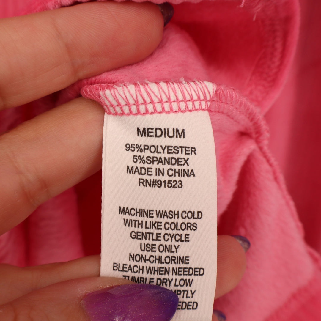 Roudelain 2-PC Pajamas Set Womens M Pink Stretch Fleece Sleepwear Henley Neck