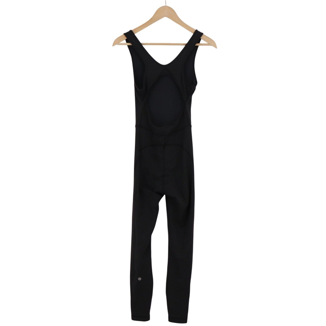 Lululemon Black Sleeveless Open Back Athletic Jumpsuit Unitard Leggings