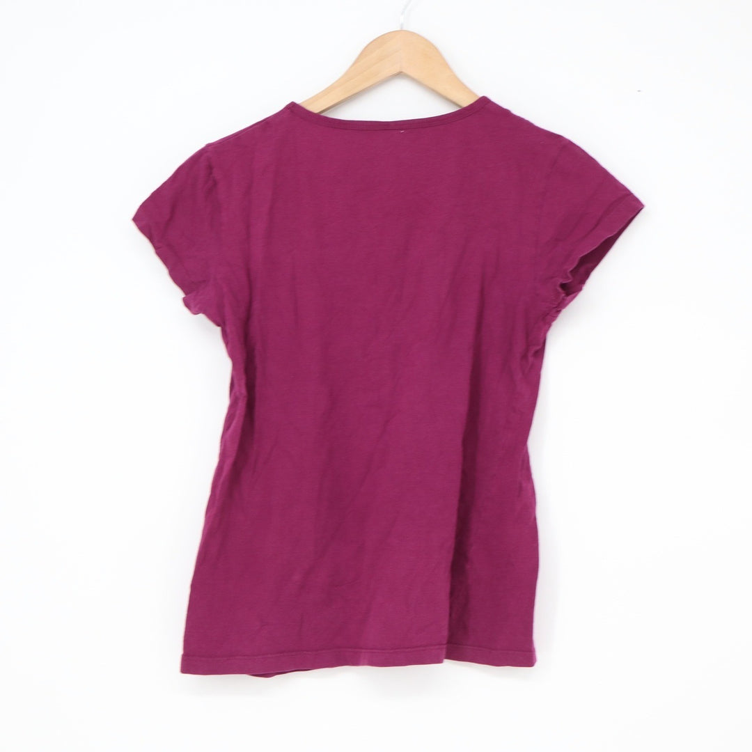BLU Womens Graphic Tee Purple Inspirational Quote Cotton T-Shirt Size M