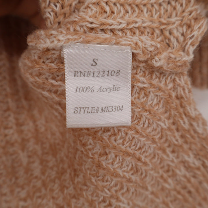 Mak B Womens Peach Marled Knit Boat Neck Raglan Sweater Size Small