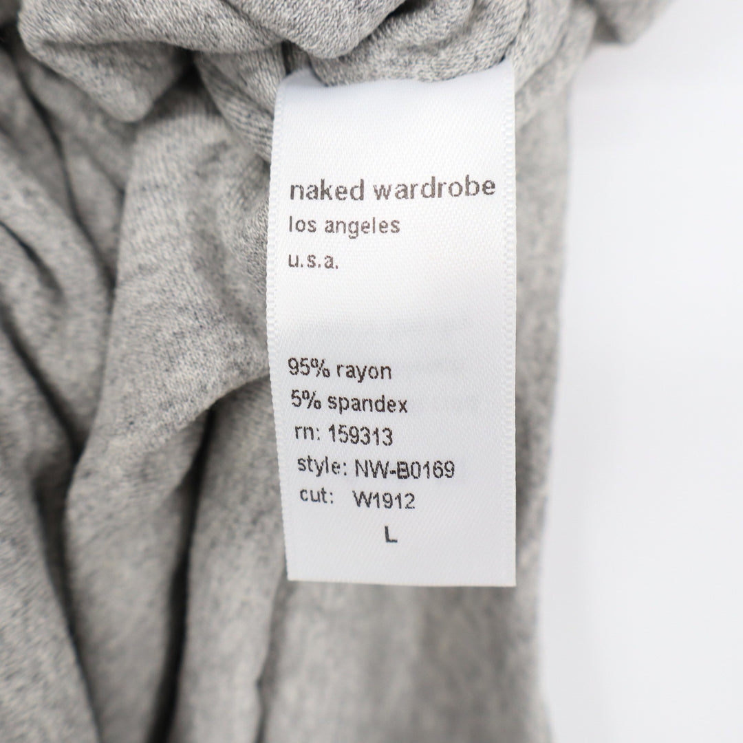 Naked Wardrobe Gray Scoop Neck Sleeveless Thong Bodice Large