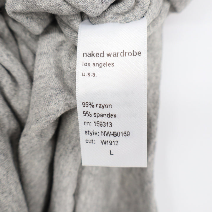Naked Wardrobe Gray Scoop Neck Sleeveless Thong Bodice Large