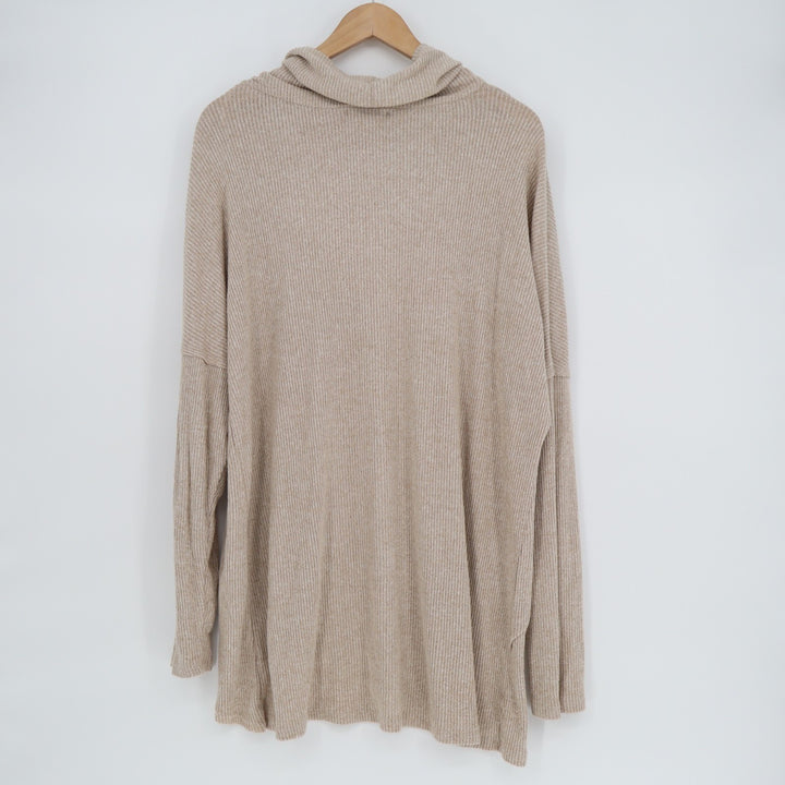 Chance Or Fate Sweater Womens XL Beige Knitted Long Sleeve Cowl Neck Pullover