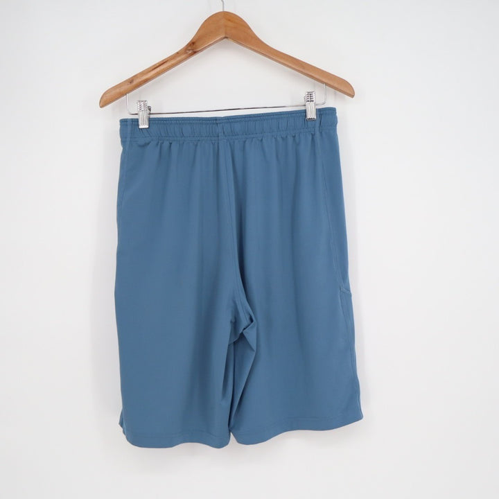 Under Armour Heatgear Athletic Training Shorts Mens Medium Blue Elastic Waist