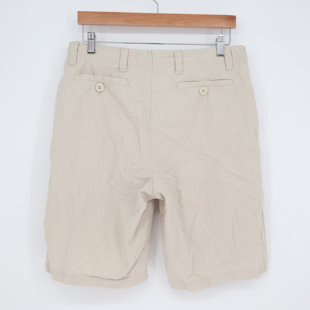 Fossil Mens Khaki Beige Cotton Twill Chino Shorts Size 34 Regular Fit Casual