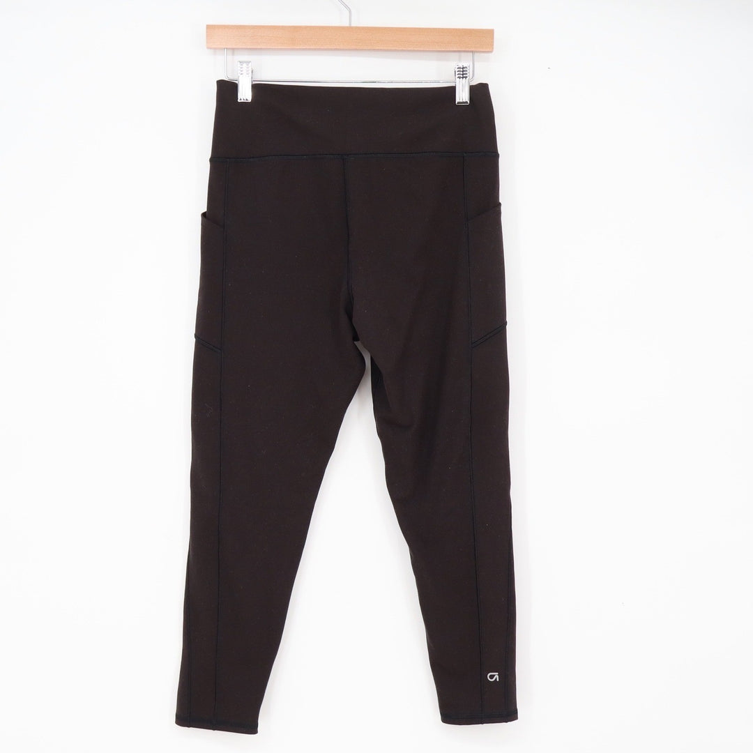 GapFit Legging Women's L PowerMove High Rise Ankle Black Pockets Athletic