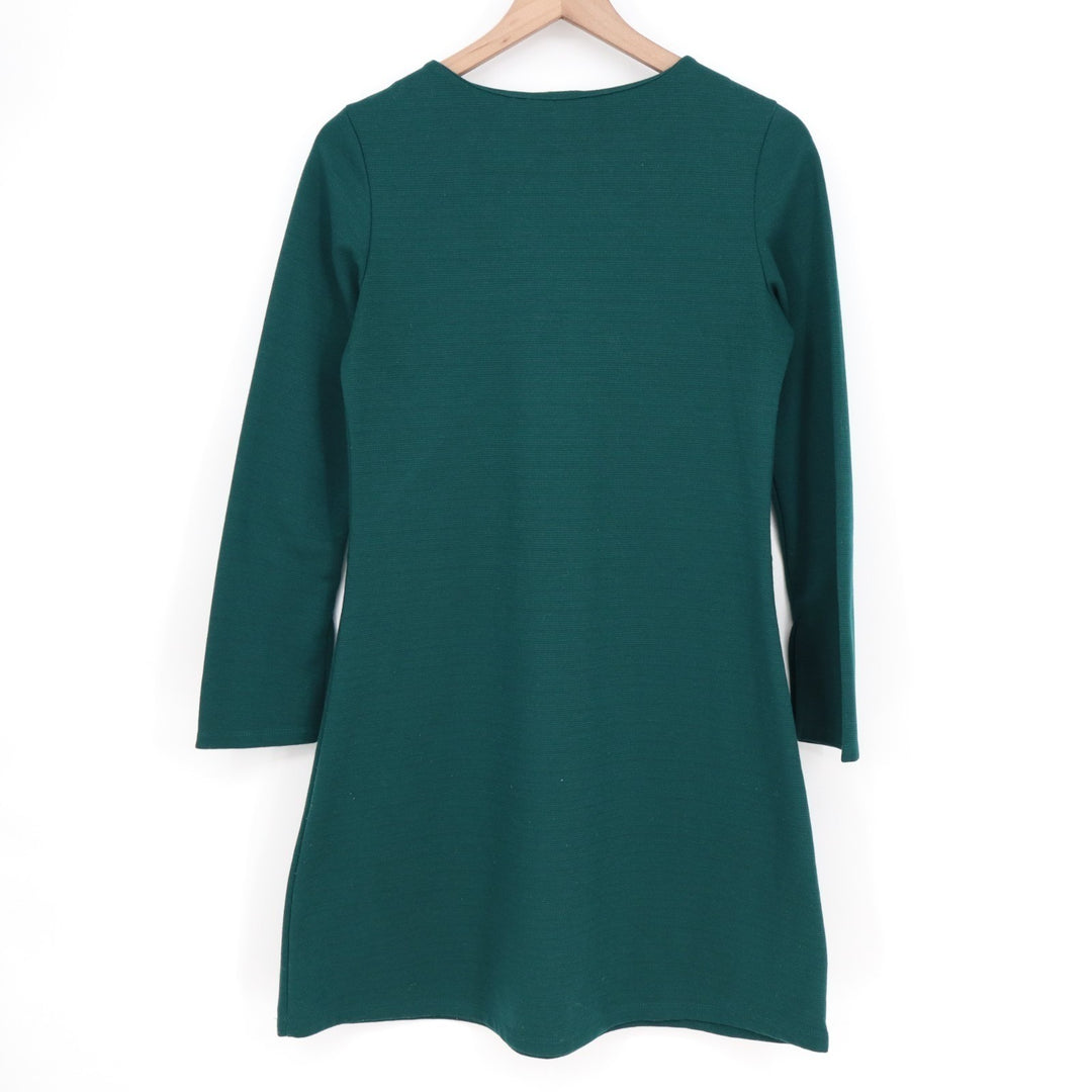 O'Stin Sheath Dress Womens M Sage Grees Asymmetrical Shoulder Zip Long Sleeve