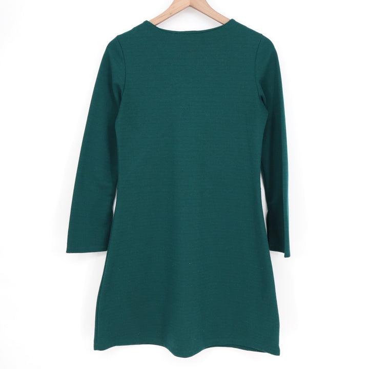 O'Stin Sheath Dress Womens M Sage Grees Asymmetrical Shoulder Zip Long Sleeve