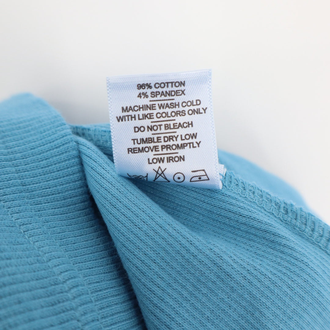 American Giant Ribbed Tank Womens Medium Blue Cotton Stretch Round Neck Pullover