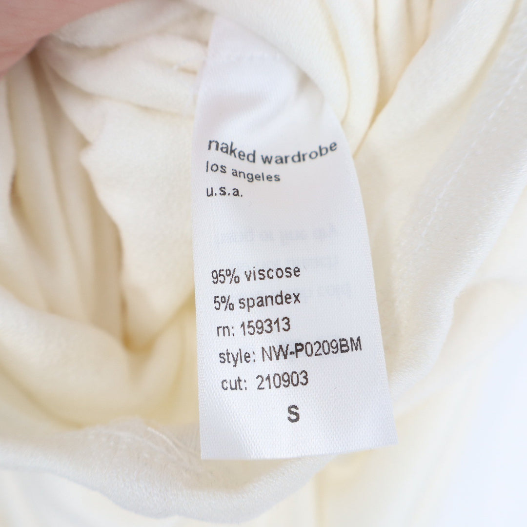 Naked Wardrobe Baby Mama Cream Biker Shorts Women's Small Off White