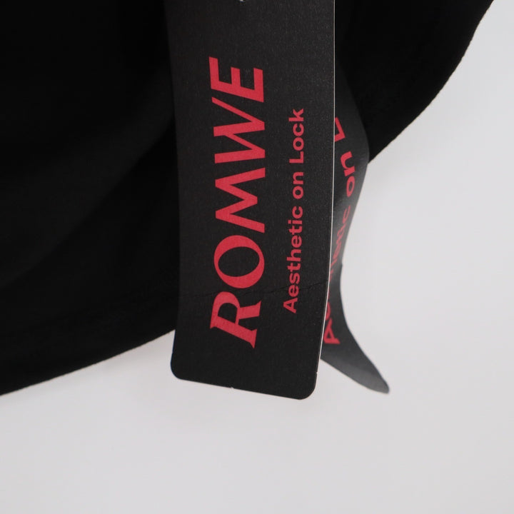 Romwe Black Cowl Neck Ruched Sleeveless Top XL Solid Minimalist Side Draped Tank
