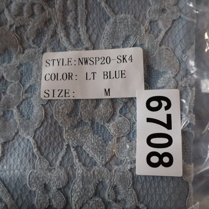 Naked Wardrobe The Statement Light Blue Floral Lace Mini Skirt Womens M
