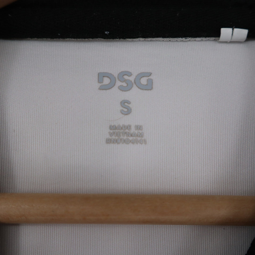 DSG Mens Tech Hoodie Small Cream Off White Zipper Pocket Athletic Sweatshirt