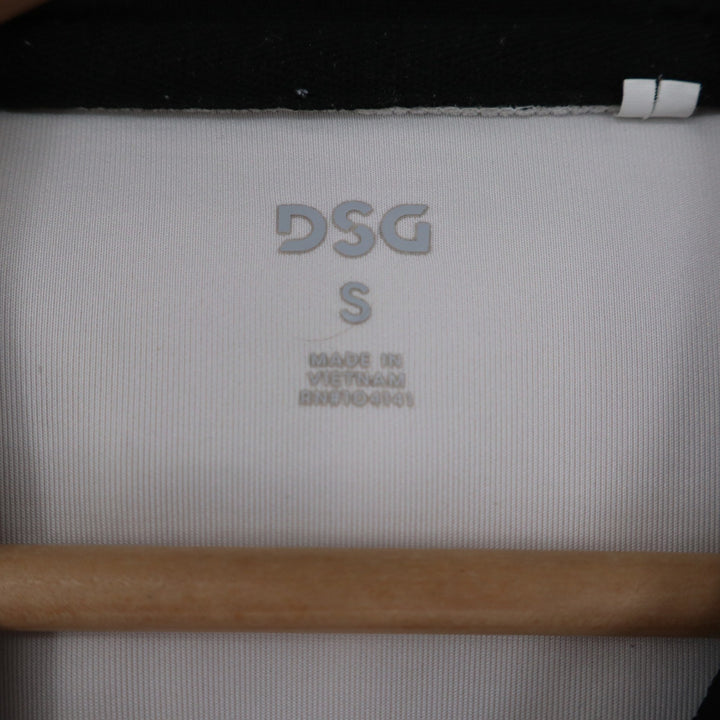 DSG Mens Tech Hoodie Small Cream Off White Zipper Pocket Athletic Sweatshirt