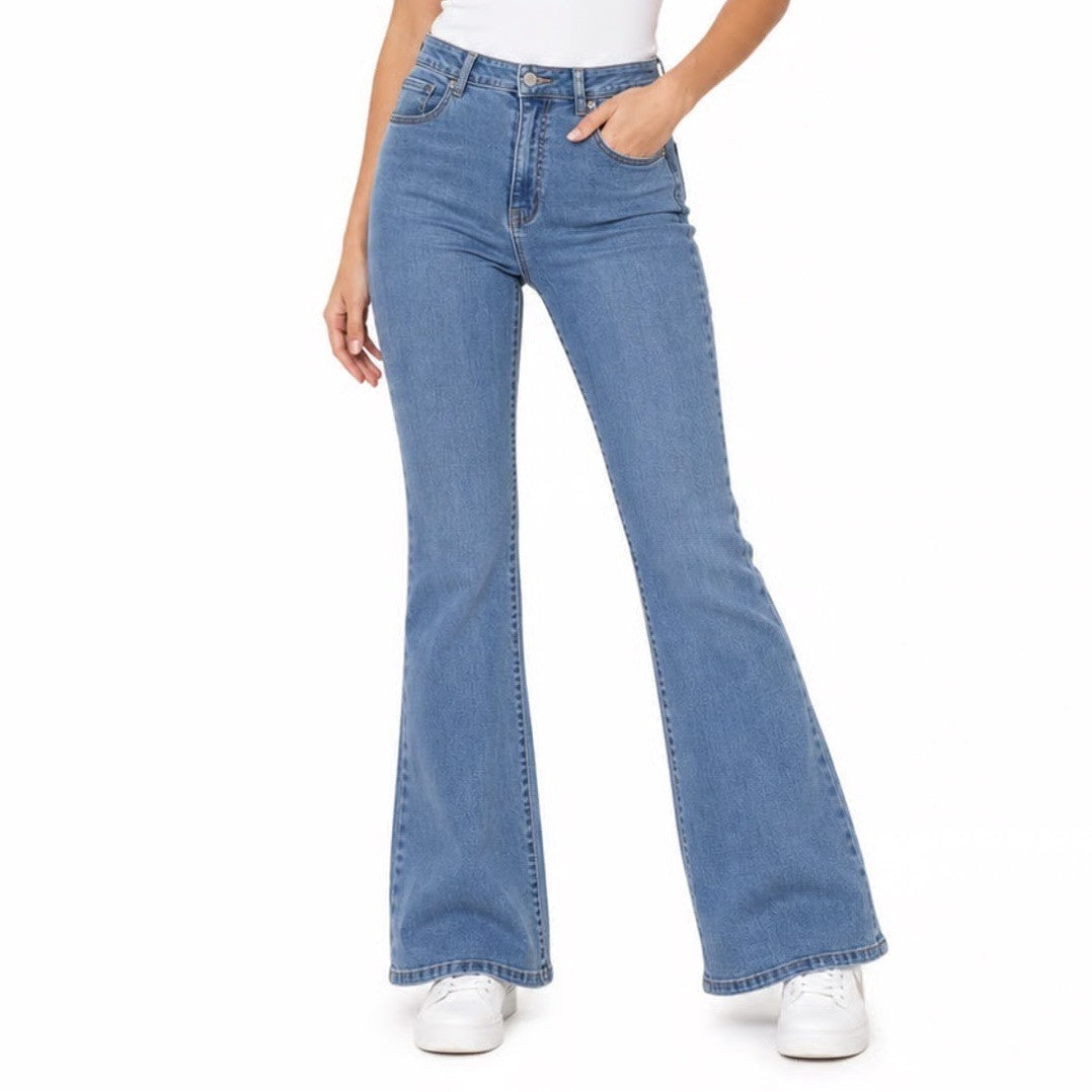 Forever 21 Jeans Womens 29 Flare Blue High Rise Stretch Denim Excellent