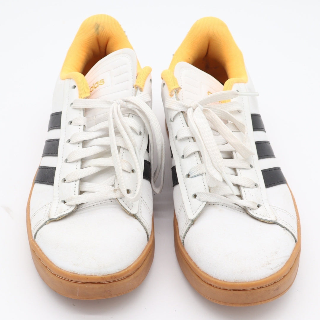 Adidas Grand Court Alpha White Black Yellow Gum Sneakers Women's Size 9