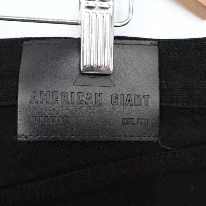 American Giant Roughneck Jeans Mens 36x32 Black Canvas Cotton Stretch Straight