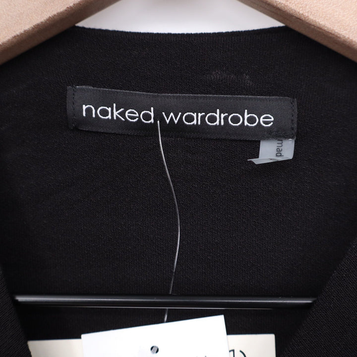 Naked Wardrobe Black Mock Neck Long Sleeve Mini Dress  1X