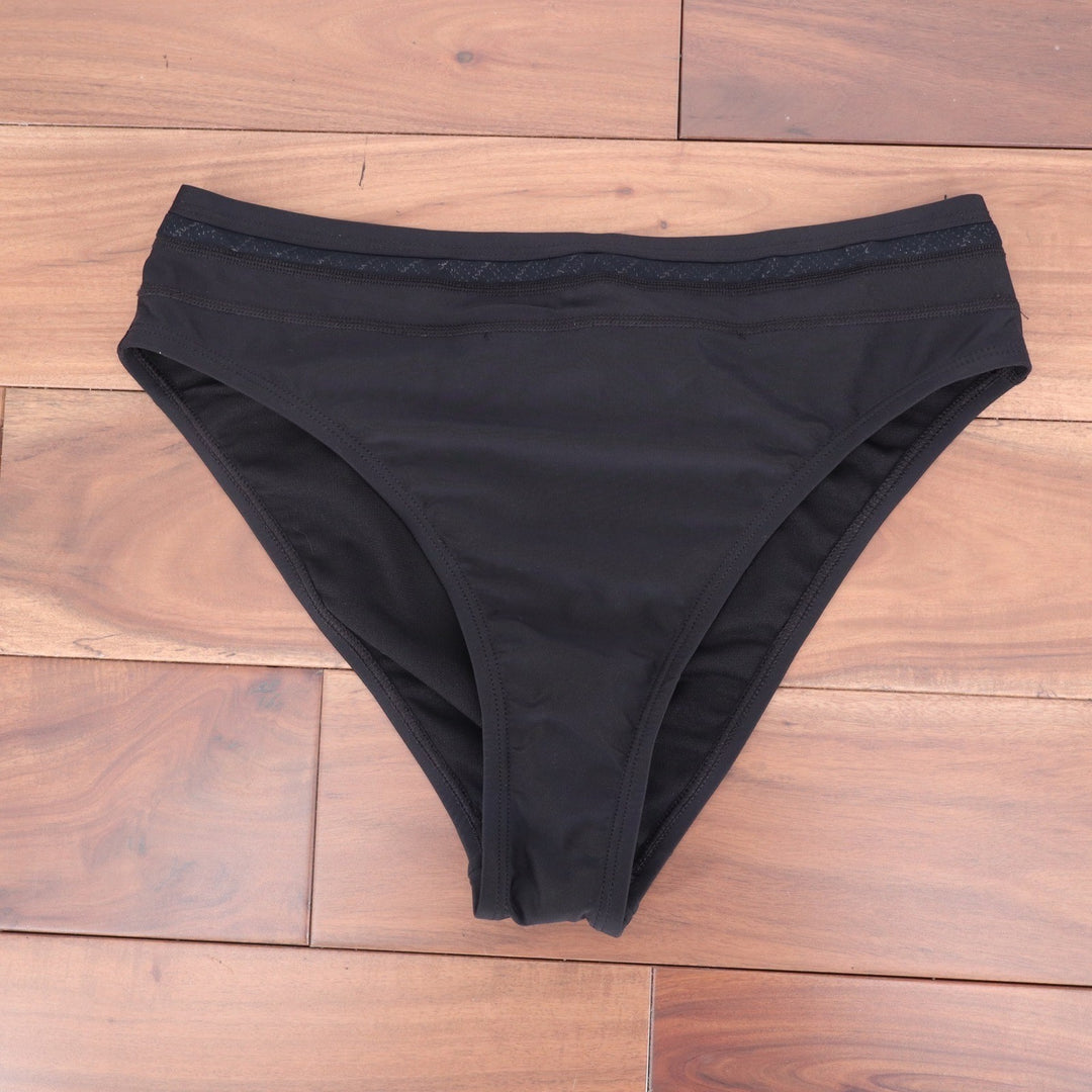 Nike Swim Womens Black High Waist Bikini Bottom Size Large
