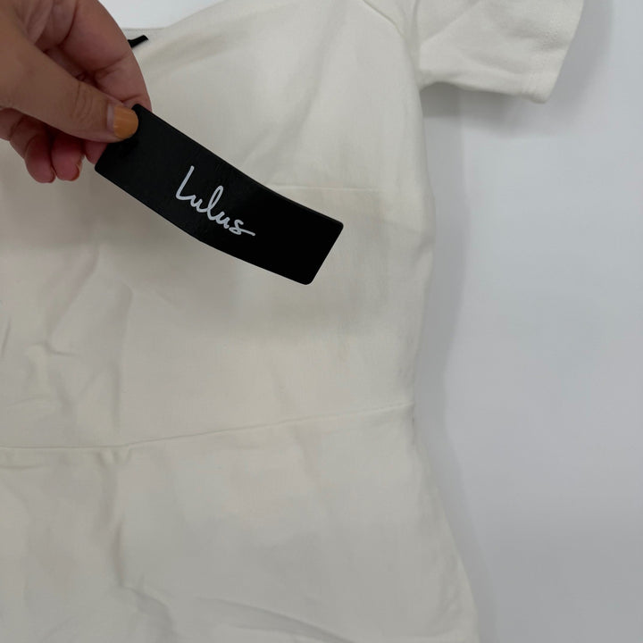 Lulus How Much I Care Ivory Off-The-Shoulder Midi Dress Size S