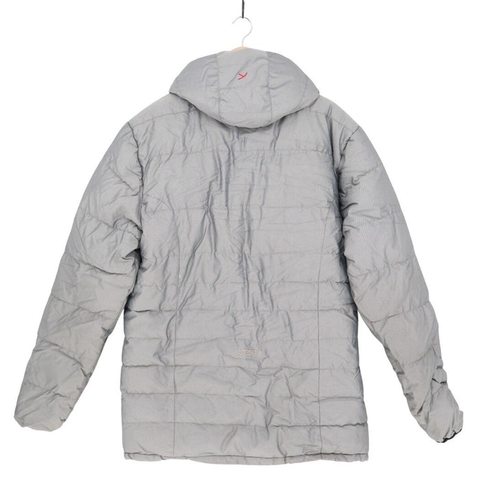 Yeti Puffer Jacket Mens Large Gray Full Zip Pockets Long Sleeve Hooded Outdoor