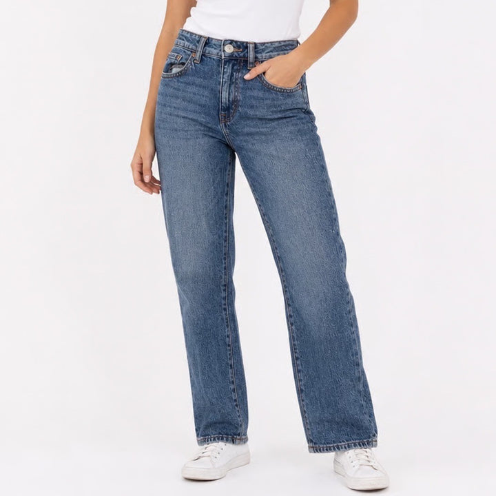 Aeropostale Mid Rise Ankle Straight Jeans Medium Wash Blue Denim Womens Size 2