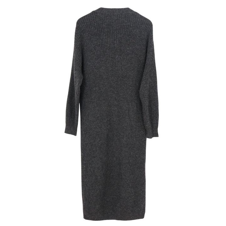 H&M Cardigan Sweater Womens S Black Ribbed Knit Stretch Open Front Long Sleeve