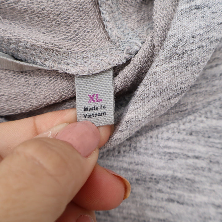 Athleta Womens XL Gray Space Dye Modal Pullover Hoodie Thumbhole High-Low Hem