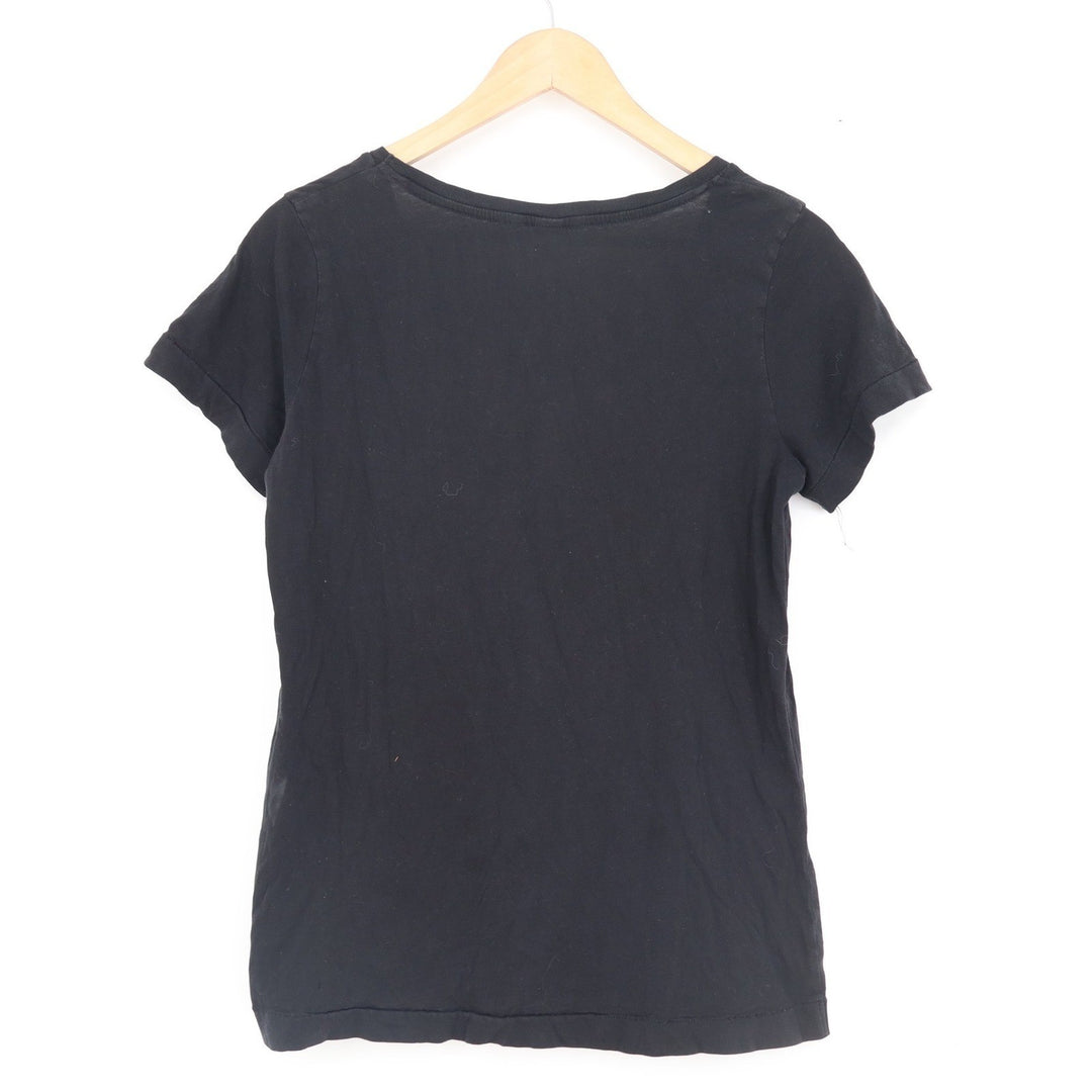 HM Black Organic Cotton Scoop Neck Pocket T-Shirt Size 6 Short Sleeve Basic Tee