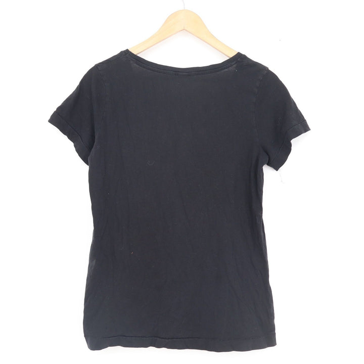 HM Black Organic Cotton Scoop Neck Pocket T-Shirt Size 6 Short Sleeve Basic Tee