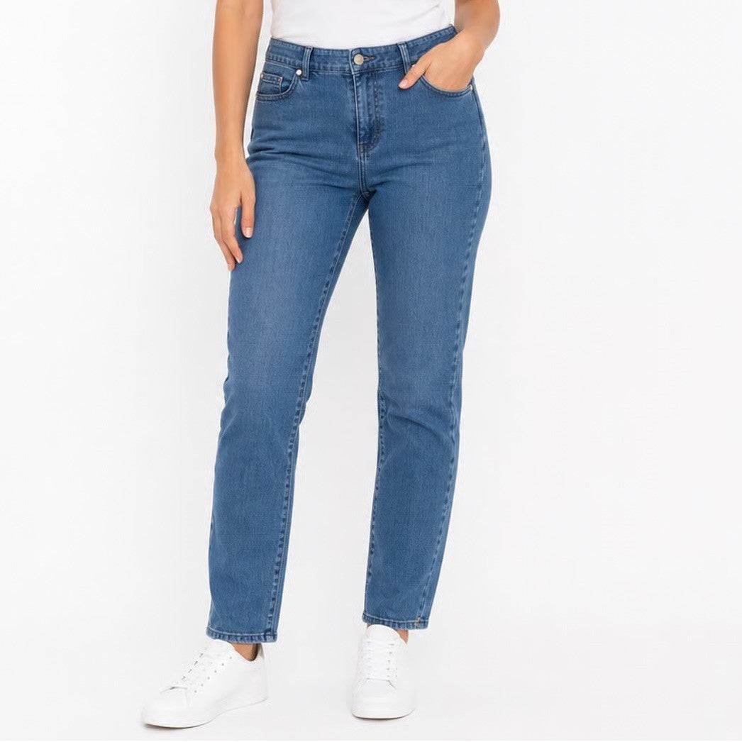J.McLaughlin Lexi Straight Leg Jeans Medium Wash Blue Denim Womens Size 10