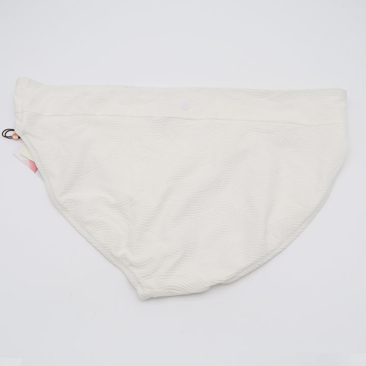 Calia Women Pure White Waves Wide Banded High Leg Bikini Bottom XL