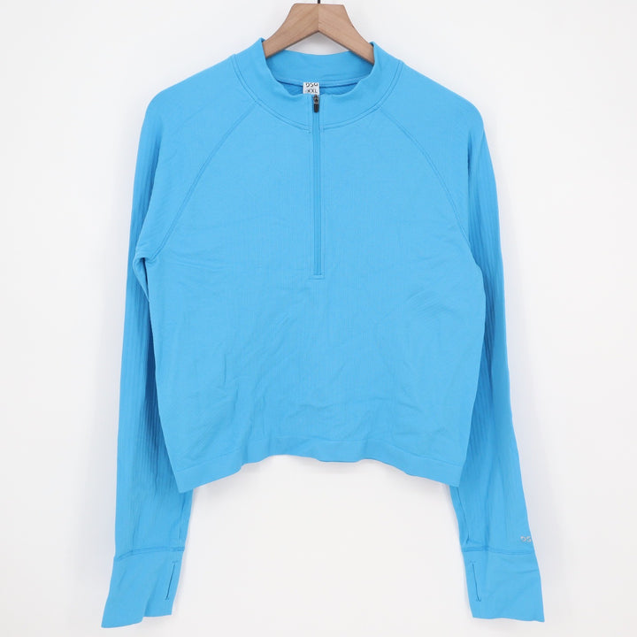 DSG Momentum Seamless 1/4 Zip Womens XXL Aqua Blue Athletic Pullover