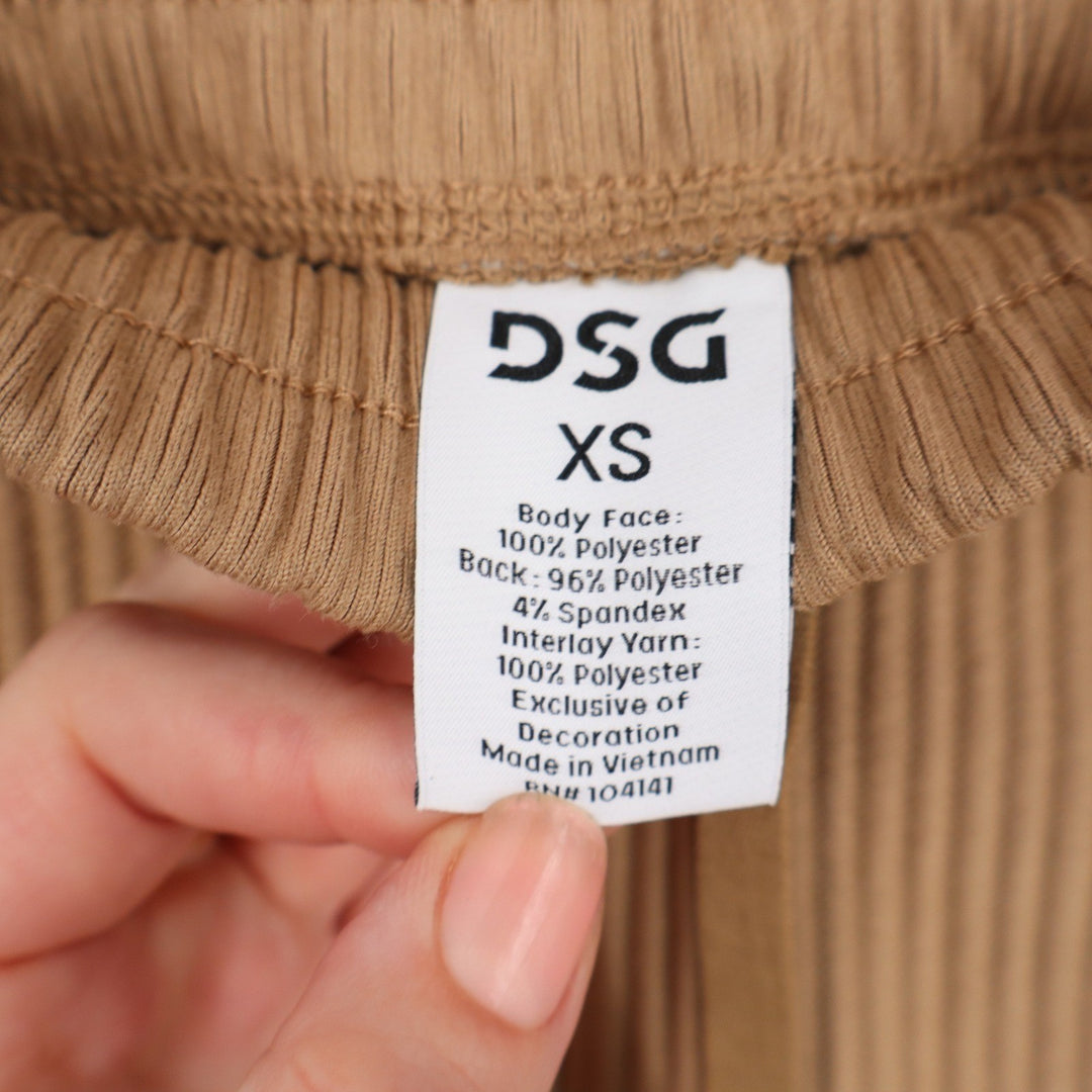 DSG So Soft Ottoman Jogger Womens XS Warm Stone Tan Ribbed High Rise Sweatpants