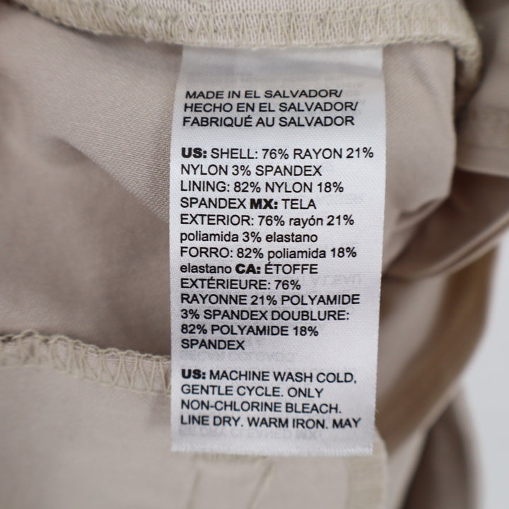 Chicos Brigitte So Slimming Pull On Pants Beige Tan Crop Trousers Size 3 US 16