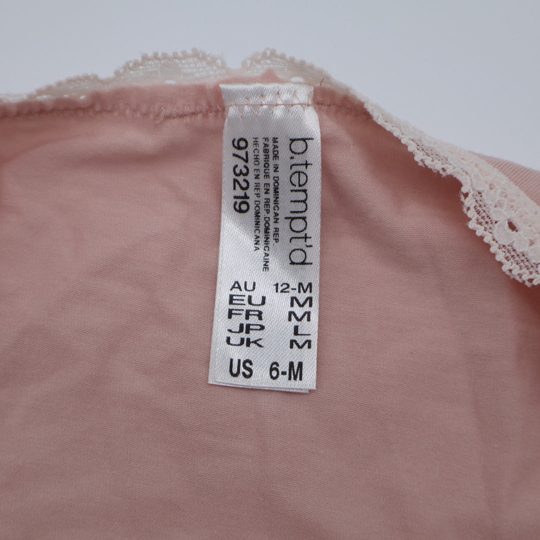 B.tempt'd by Wacoal Inspired Eyelet Bikini Panty Womens 6-M Pink Scalloped Lace