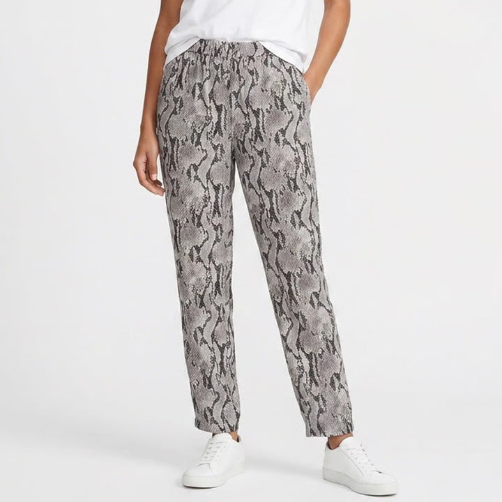 Express Womens Grey Snakeskin High Rise Ankle Pants Size M Animal Print Tapered