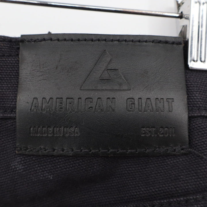 American Giant Roughneck Jeans Mens 36x34 Black Canvas Cotton Stretch Skinny Leg
