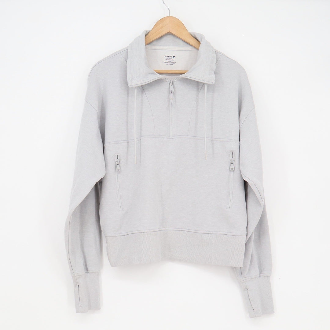 Old Navy Active Dynamic Fleece Quarter Zip Pullover Gray Mens L Tall