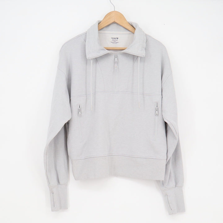 Old Navy Active Dynamic Fleece Quarter Zip Pullover Gray Mens L Tall