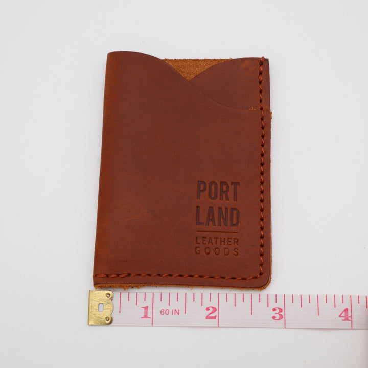 Portland Leather Goods Minimalist Womens Wallet Brown Leather Credit Card Slot