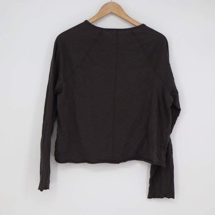Universal Thread Goods Co Brown Cotton Raw Hem Raglan Long Sleeve Top Medium