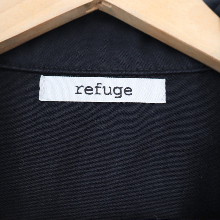 Refuge Mens Black Distressed Denim Trucker Jacket Size M Ripped Cotton