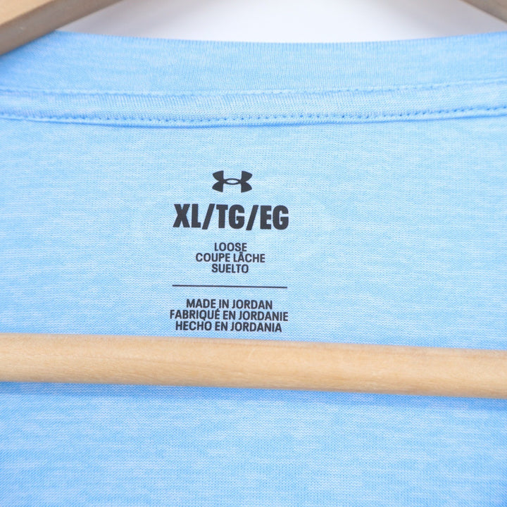 Under Armour Womens XL Light Blue Heathered Loose Fit Short Sleeve Athletic Tee