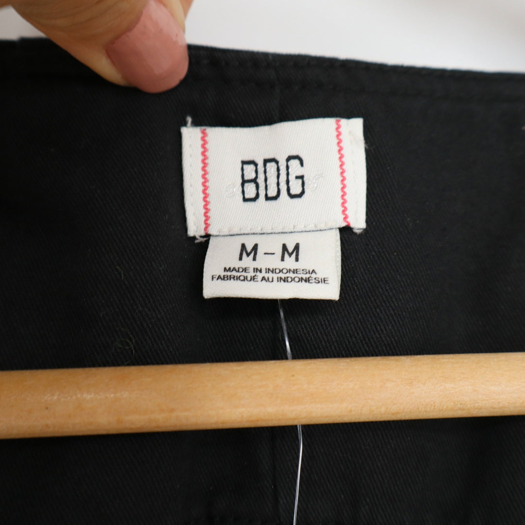 BDG Urban Outfitters Maise Wash Black Cotton Vest Hook Eye Waistcoat Mens M NEW