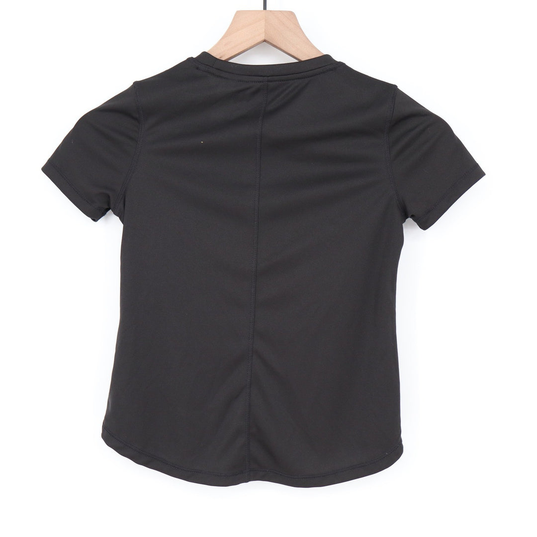 DSG Girls XS 6-7 Black Performance Short Sleeve Tee Solid Active Top