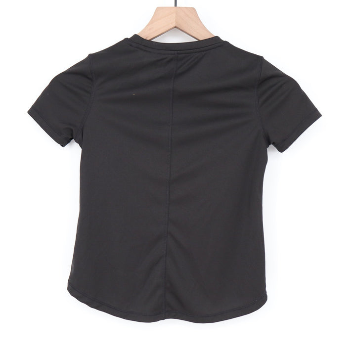DSG Girls XS 6-7 Black Performance Short Sleeve Tee Solid Active Top