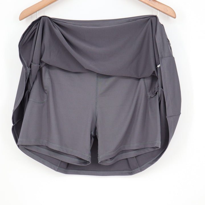 RBX Active Womens Dark Gray Pleated Back Athletic Tennis Golf Skort Size L